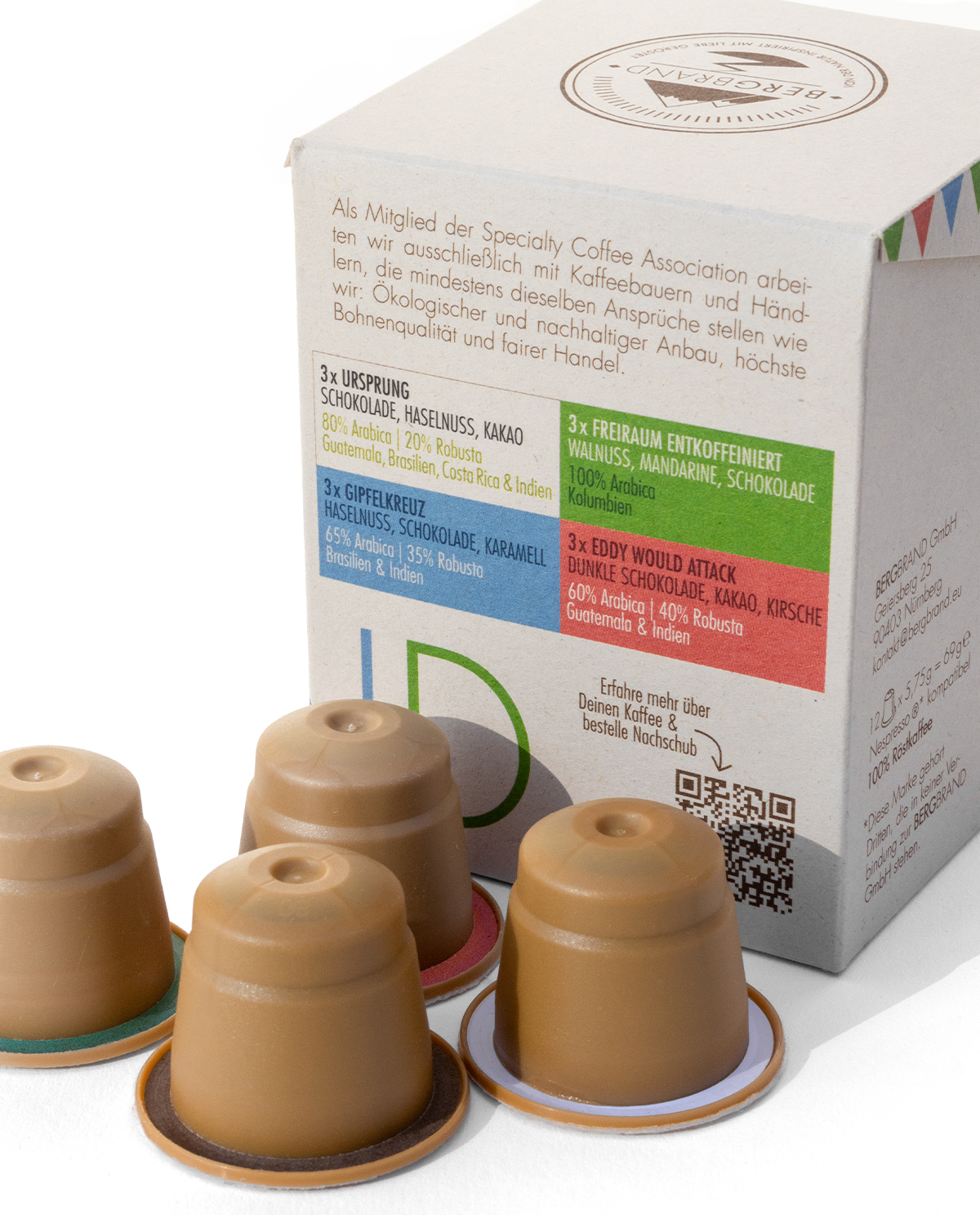 Kaffeeverpackung BERGBRAND Kapselkaffee Mix
