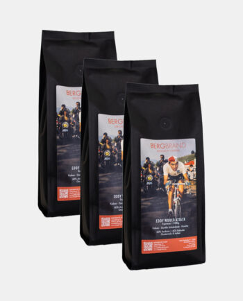 Drei Packungen Espresso Eddy Would Attack der Nürnberger Kaffeerösterei Bergbrand